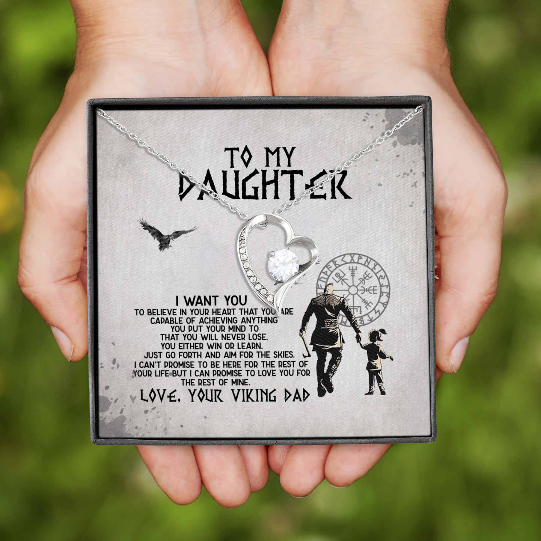 6BN. My Viking Daughter(3) Forever Love Necklace (Silver)