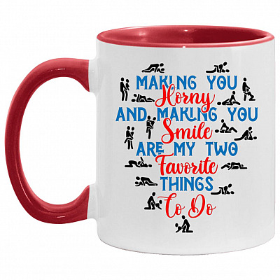 Making You Horny Accent Mug, White/Red, 11 oz. Accent Mug