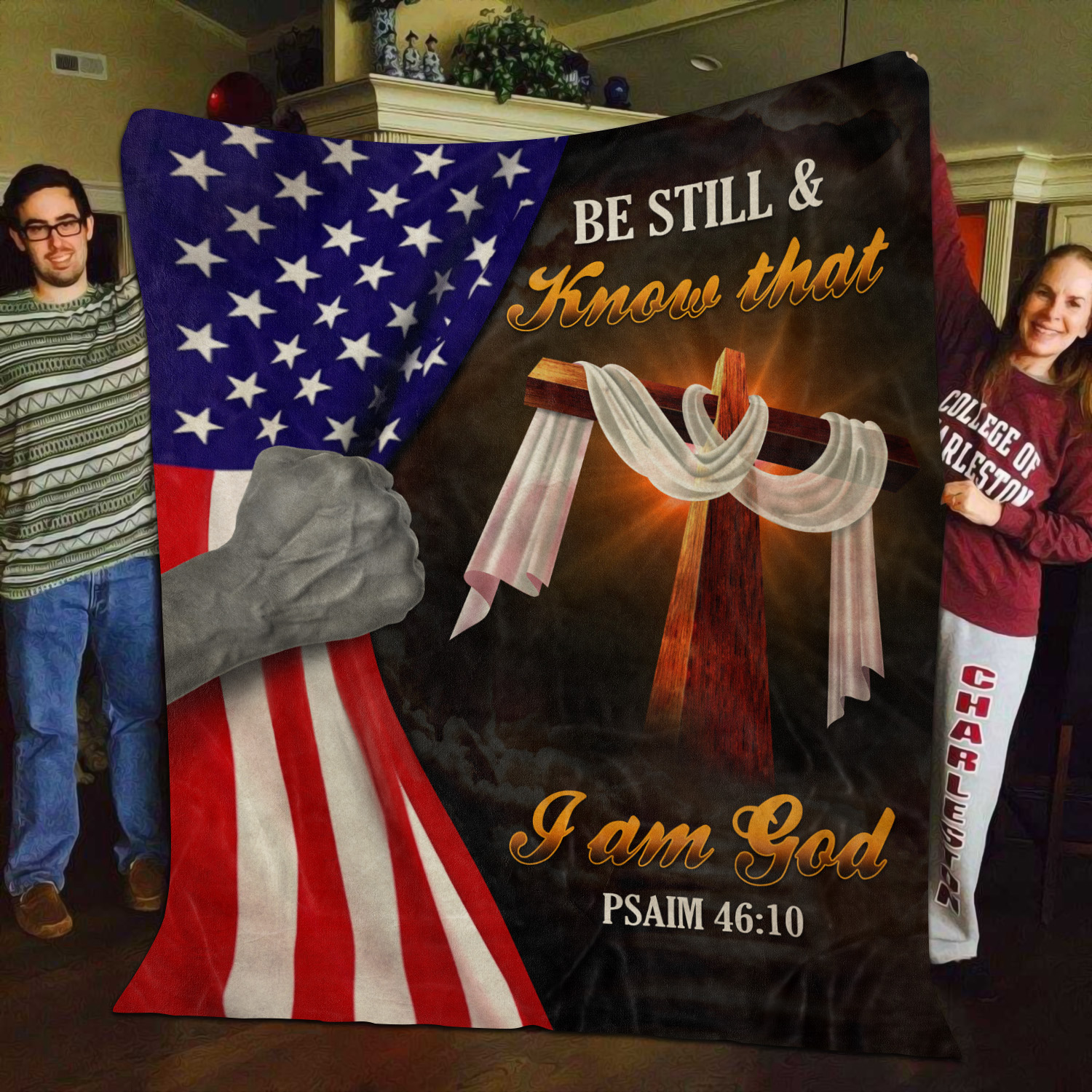 6O_ I Am God - blanket Blanket Mockup 11