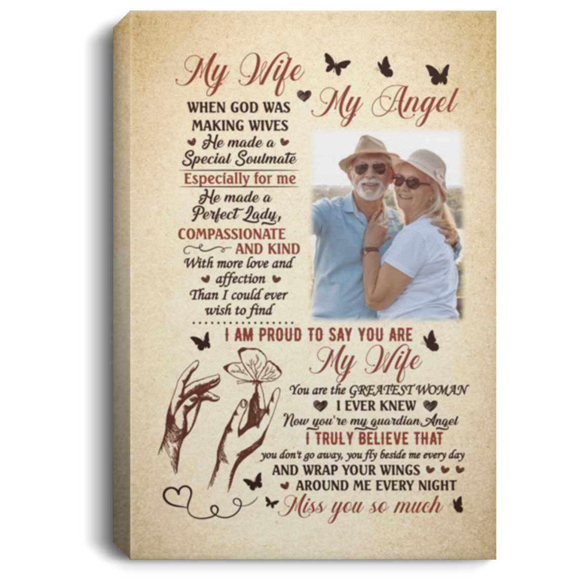Personalized Photo My Husband My Angel when God Was Making Husbands Framed Canvas - Unframed Poster, White, 0.75'' Framed Canvas Personalized Photo My Husband My Angel when God Was Making Husbands Framed Canvas - Unframed Poster, White, 0.75'' Framed Canvas