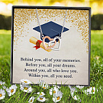 2LV. Behind You Graduation - Message Card (4) Interlocking Hearts Necklace 7