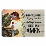 The Devil Saw Me with My Head Down and Though He'd Won until I Said Amen Framed Canvas - Unframed Poster, White, 0.75'' Framed Canvas The Devil Saw Me with My Head Down and Though He'd Won until I Said Amen Framed Canvas - Unframed Poster, White, 0.75'' Framed Canvas