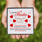 1LV. Thank You for The Laughter(3) Interlocking Hearts Necklace