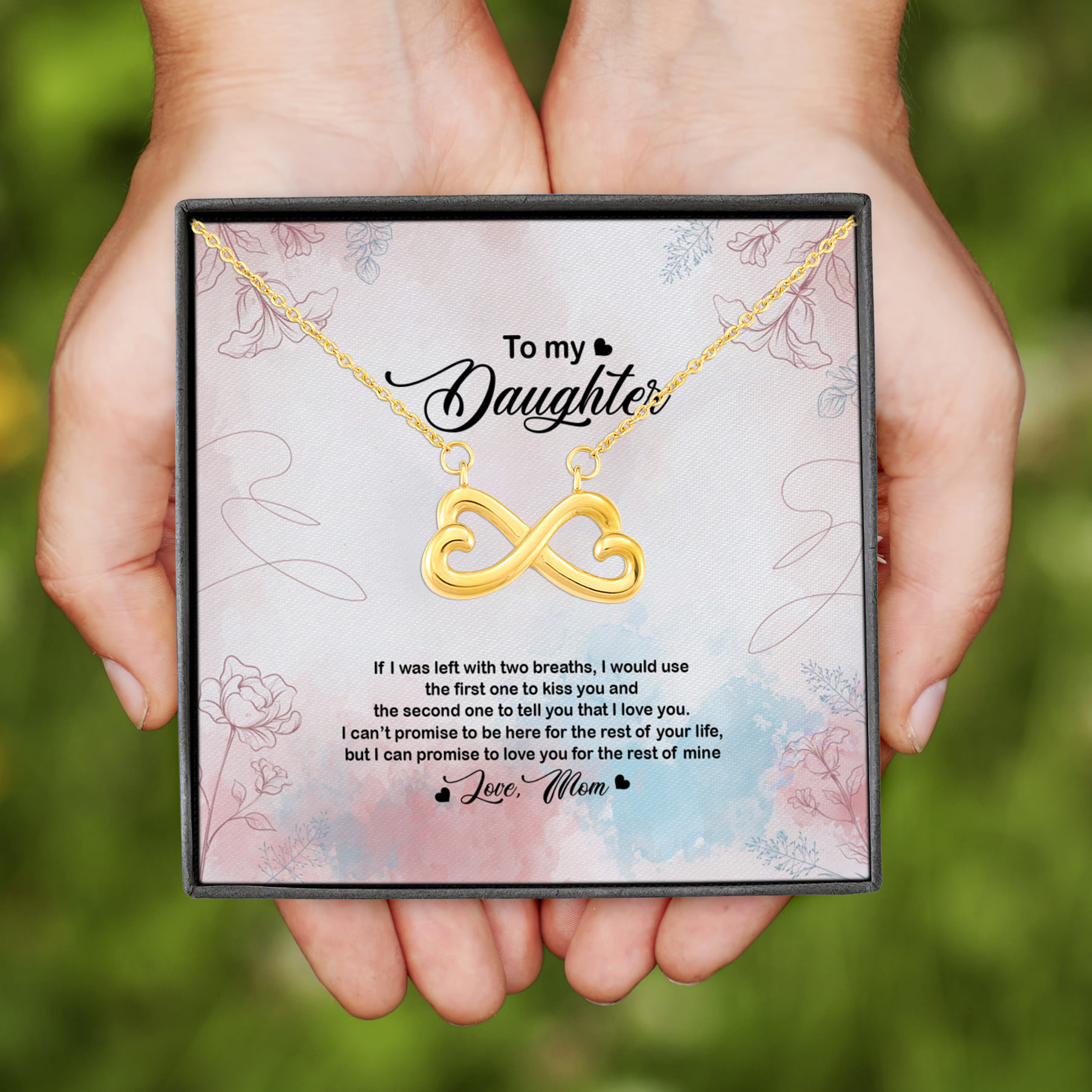 4NH. Two Breaths - Mom Infinity Heart Necklace (Gold)