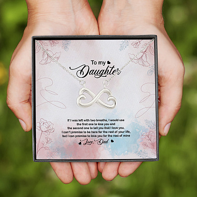 Alternative view of Dad To Daughter If I Was Left With Two Breaths Infinity Heart Necklace