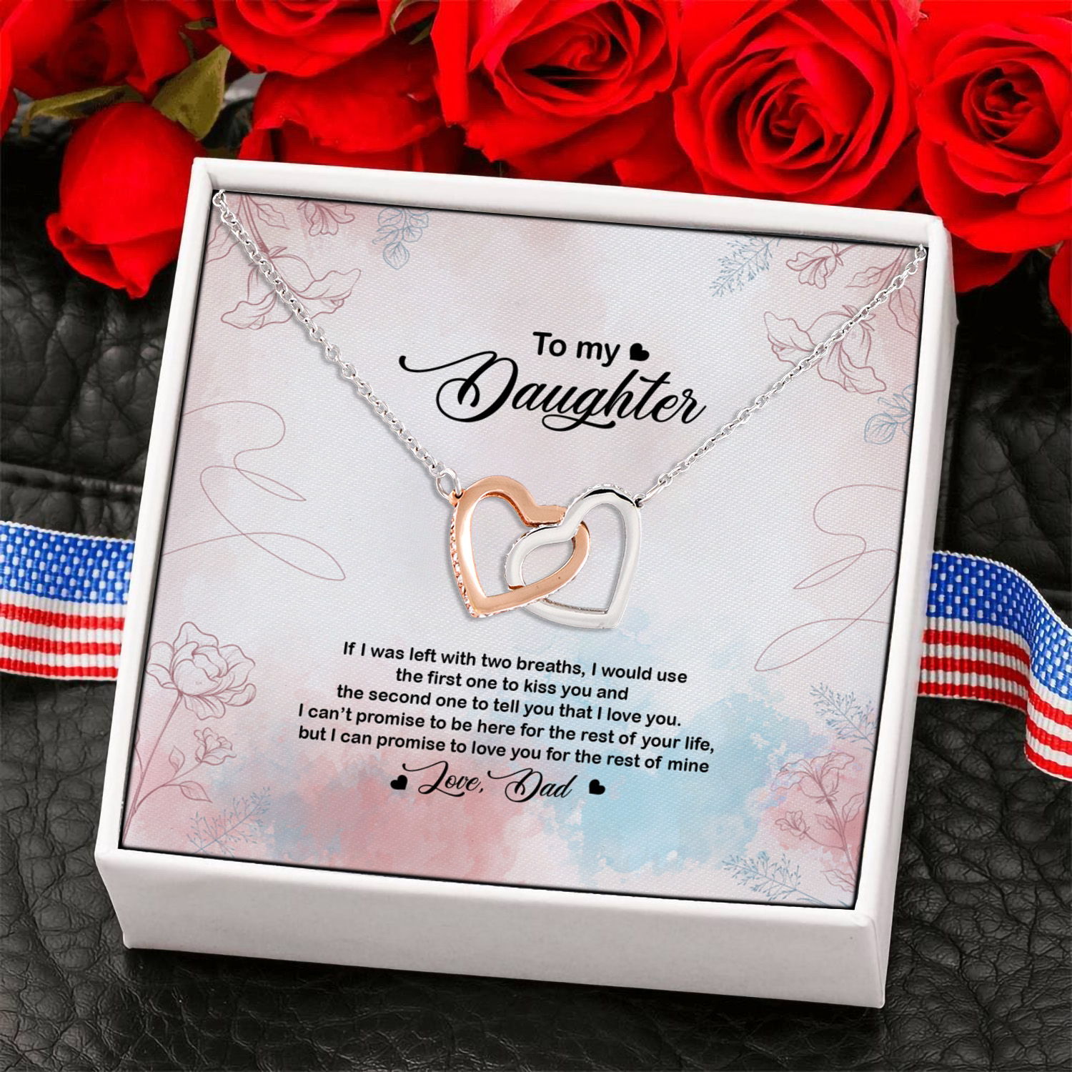 4NH. Two Breaths - Dad Interlocking Hearts Necklace 6