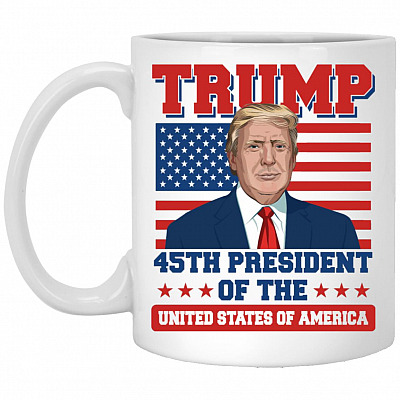 Trump 45th President Of The United, White, 11 oz. White Mug