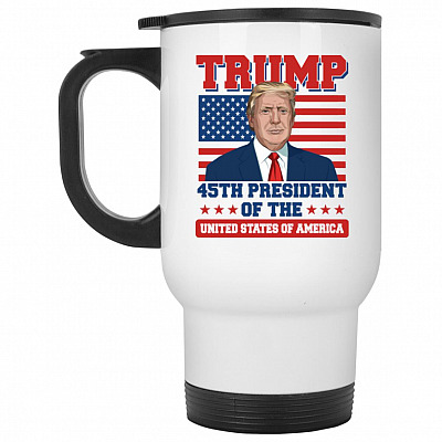14 oz. White Travel Mug