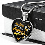 Sometimes I Just Still Can't Believe You Are Gone Heart Pendant Necklace - Memorial Heart Necklace Women - Heart Luxury Necklace (Silver)