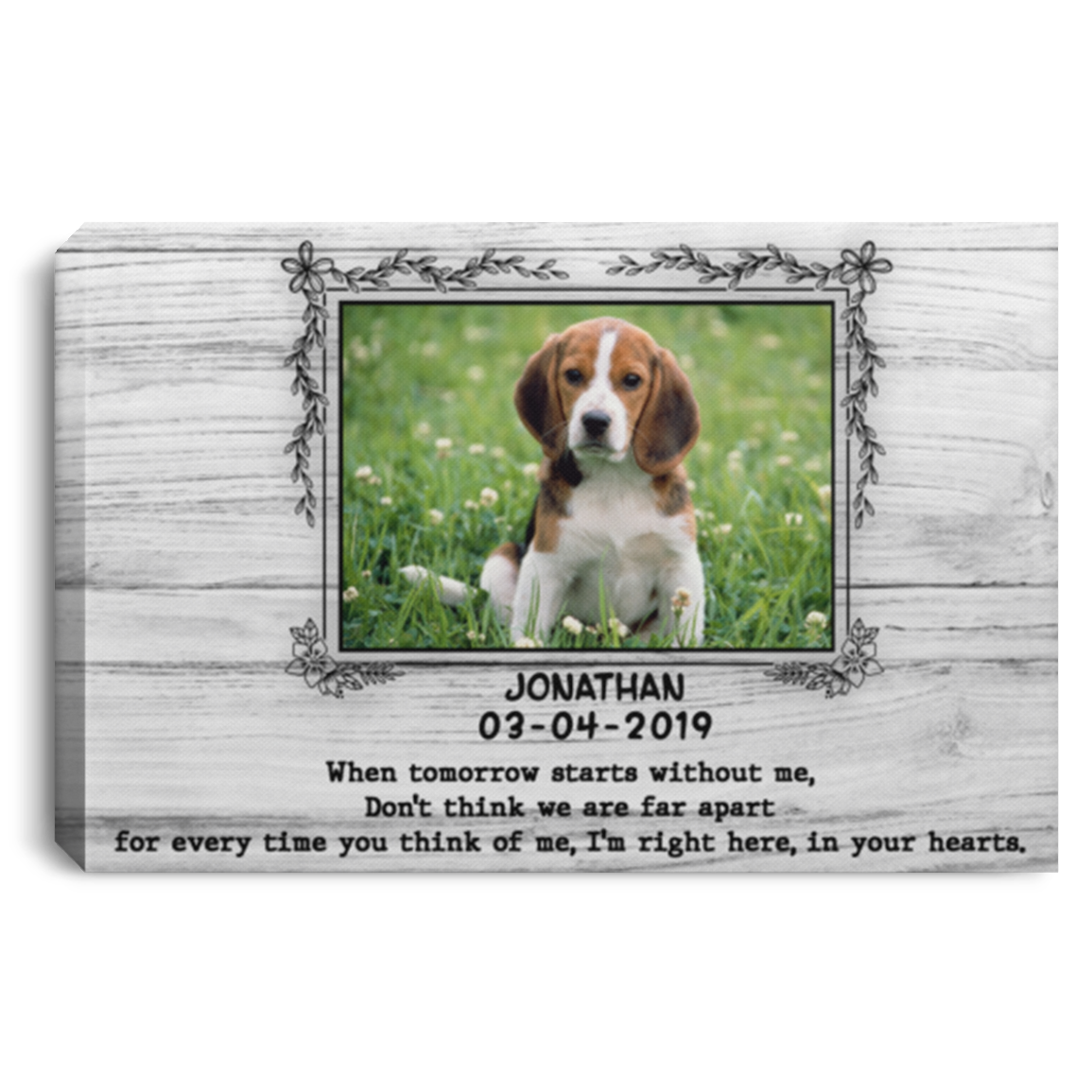 Personalized Photo When Tomorrow Starts Without Me Don't Think We're Far Apart Framed Canvas Unframed Poster, White, 0.75'' Framed Canvas Personalized Photo When Tomorrow Starts Without Me Don't Think We're Far Apart Framed Canvas Unframed Poster, White, 0.75'' Framed Canvas