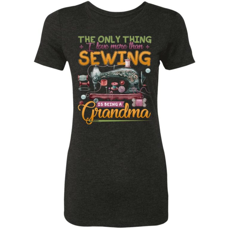 I Love More Than Sewing, Vintage Black, Premium Ladies T-Shirt