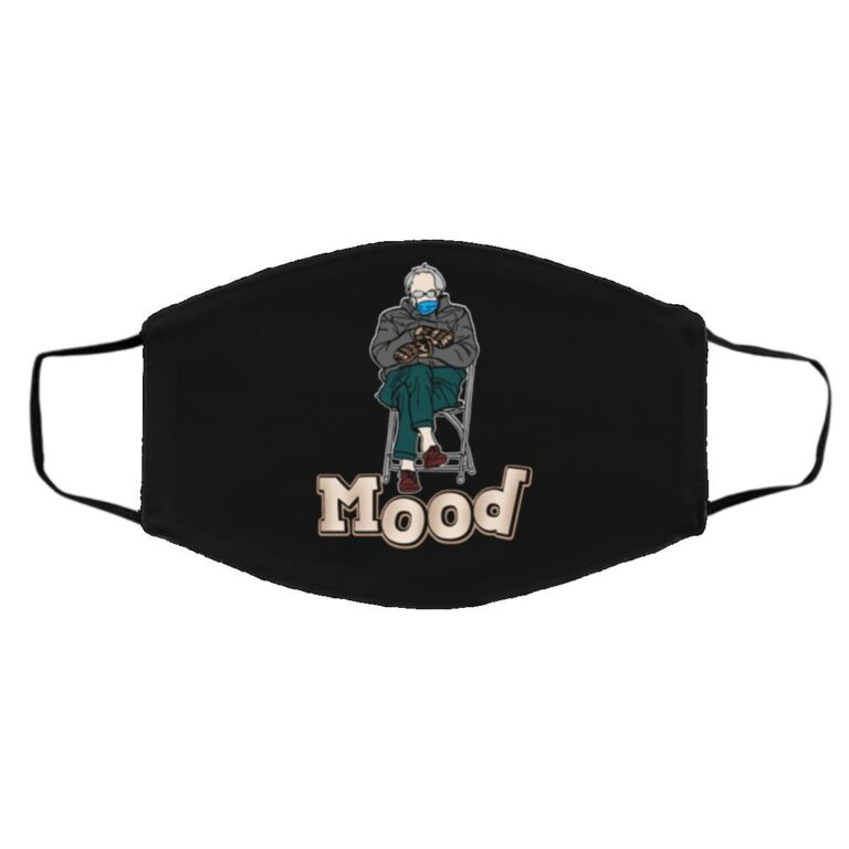 Mood Bernie Sanders Inauguration Face Mask, Black, Cloth Face Cover – Medium/Large