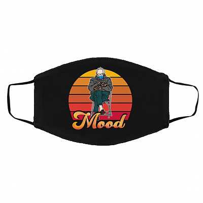 Mood Bernie Sanders Inauguration Face Mask, Black, Cloth Face Cover – Medium/Large