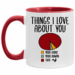 Things I Love About You, White/Red, 11 oz. Accent Mug