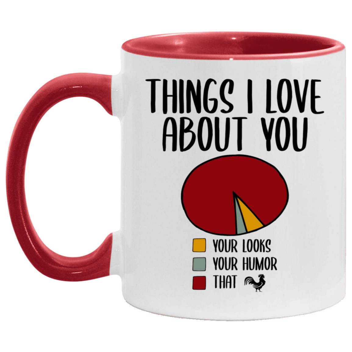 Things I Love About You, White/Red, 11 oz. Accent Mug Things I Love About You, White/Red, 11 oz. Accent Mug