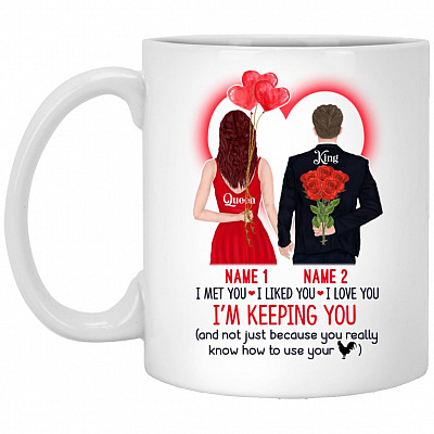 Personalized I Met You, White, 11 oz. White Mug