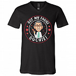 Dr Fauci I Got My Fauci Ouchie Shirt, Black, V-Neck T-Shirt