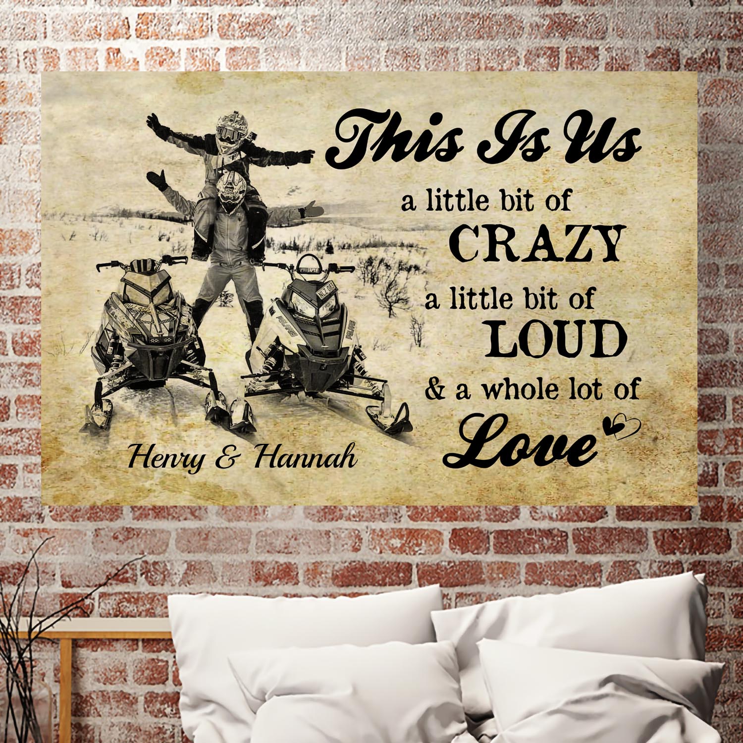 8VT. Skiing Couple Snowmobil This Is Us - Mk2