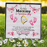 7VT. To My Mommy On Valentines Day Forever Love Necklace (Gold) 7