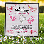 7VT. To My Mommy On Valentines Day Forever Love Necklace (Silver) 7