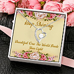 1HP. Keep Shining Message Card Forever Love Necklace (Silver) 4