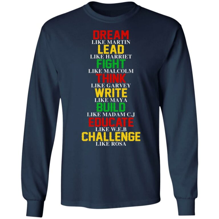 Dream Like Martin Black Hoodie, Navy, Long Sleeve