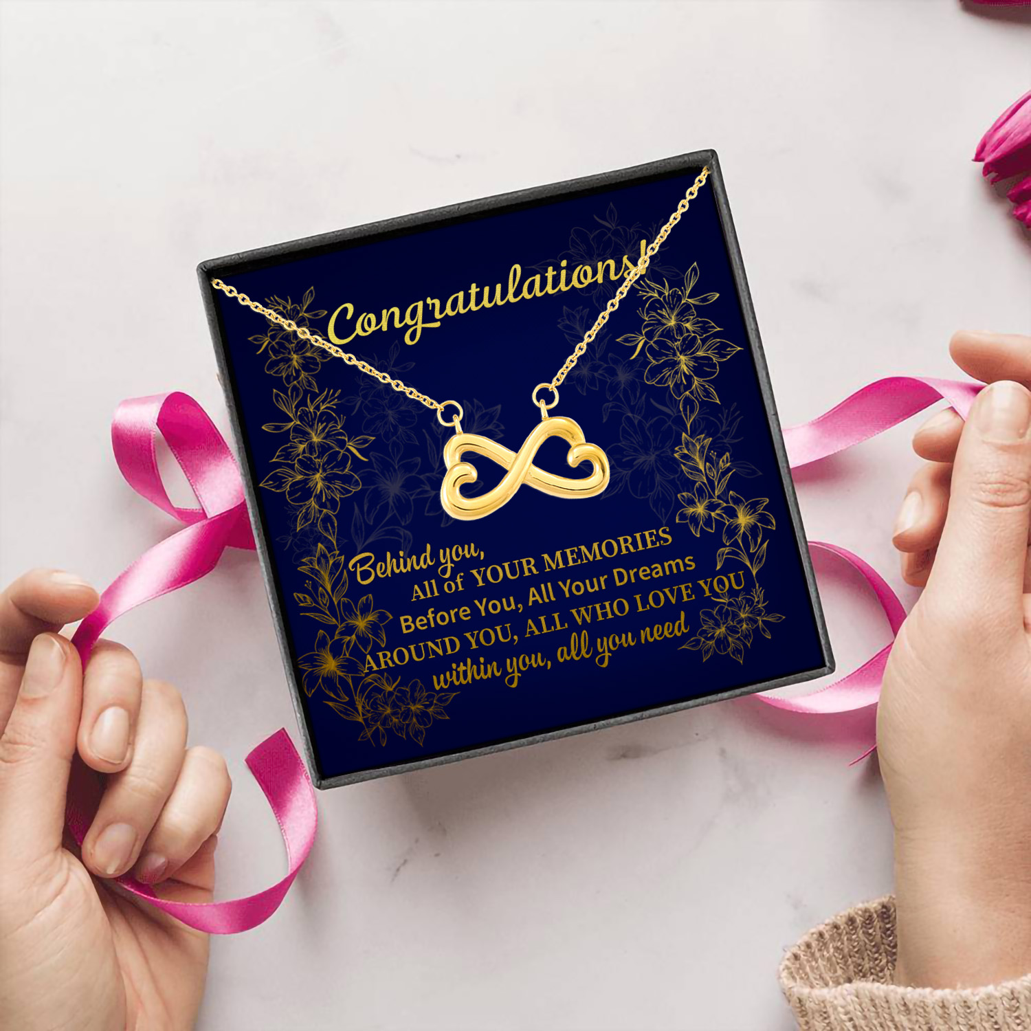 15 HG uu tien. Conggratulations Infinity Heart Necklace (Gold) 5
