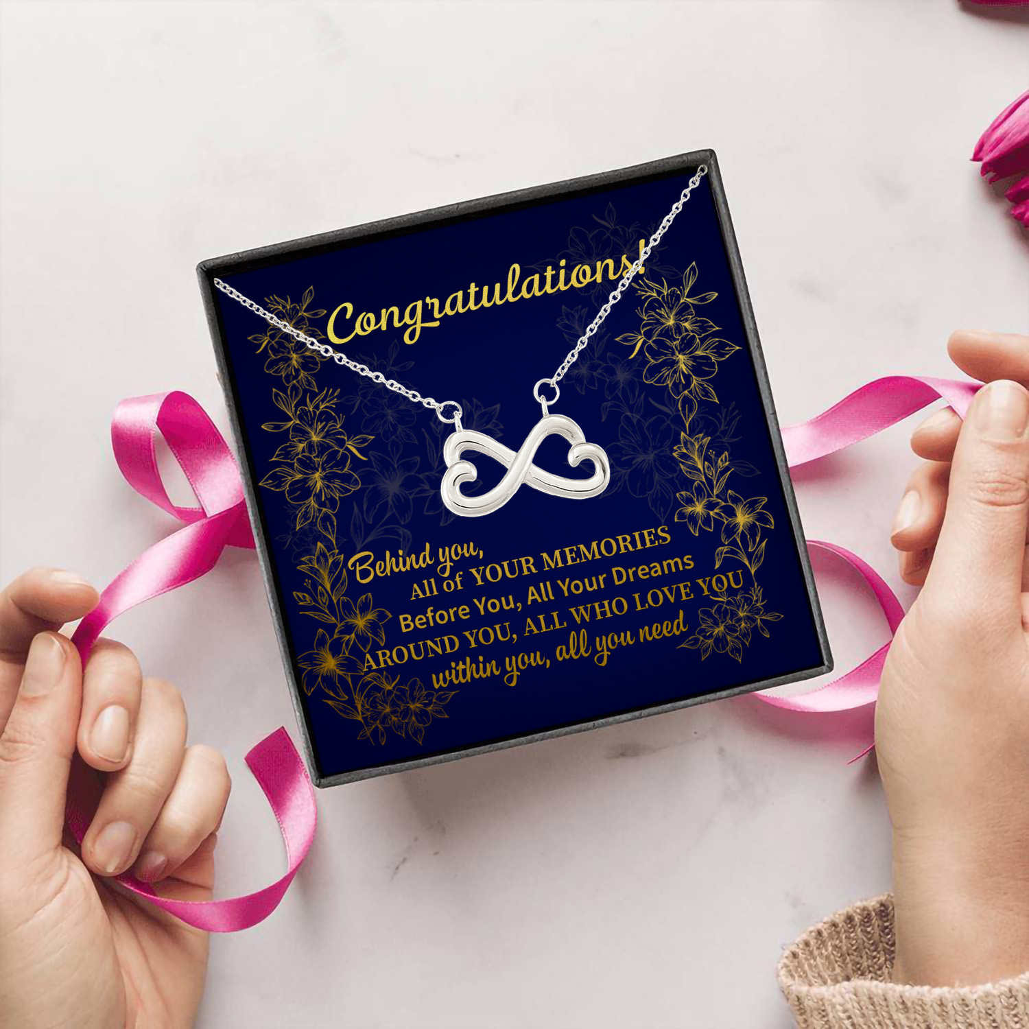15 HG uu tien. Conggratulations Infinity Heart Necklace (Silver) 5