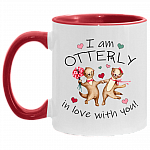 Otter Valentine Accent Mug - Otterly Love You Cute Otter Couple Valentine's Day Mug, White/Red, 11 oz. Accent Mug Otter Valentine Accent Mug - Otterly Love You Cute Otter Couple Valentine's Day Mug, White/Red, 11 oz. Accent Mug