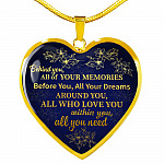 Congratulations Behind You All Of Your Memories Graduation Heart Pendant Necklace - Graduation Gift College - Heart Luxury Necklace (Gold Plated)