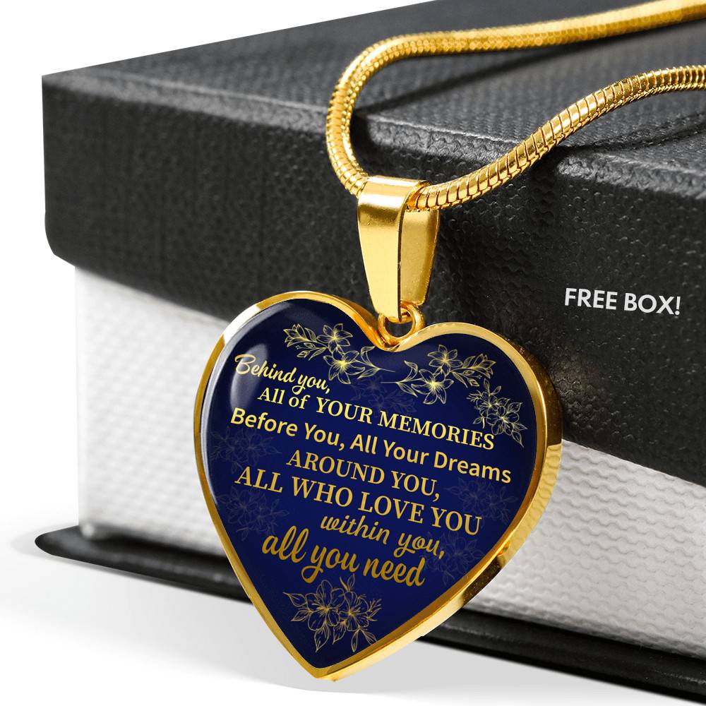 Congratulations Behind You All Of Your Memories Graduation Heart Pendant Necklace - Graduation Gift College - Heart Luxury Necklace (Gold Plated) Congratulations Behind You All Of Your Memories Graduation Heart Pendant Necklace - Graduation Gift College - Heart Luxury Necklace (Gold Plated)