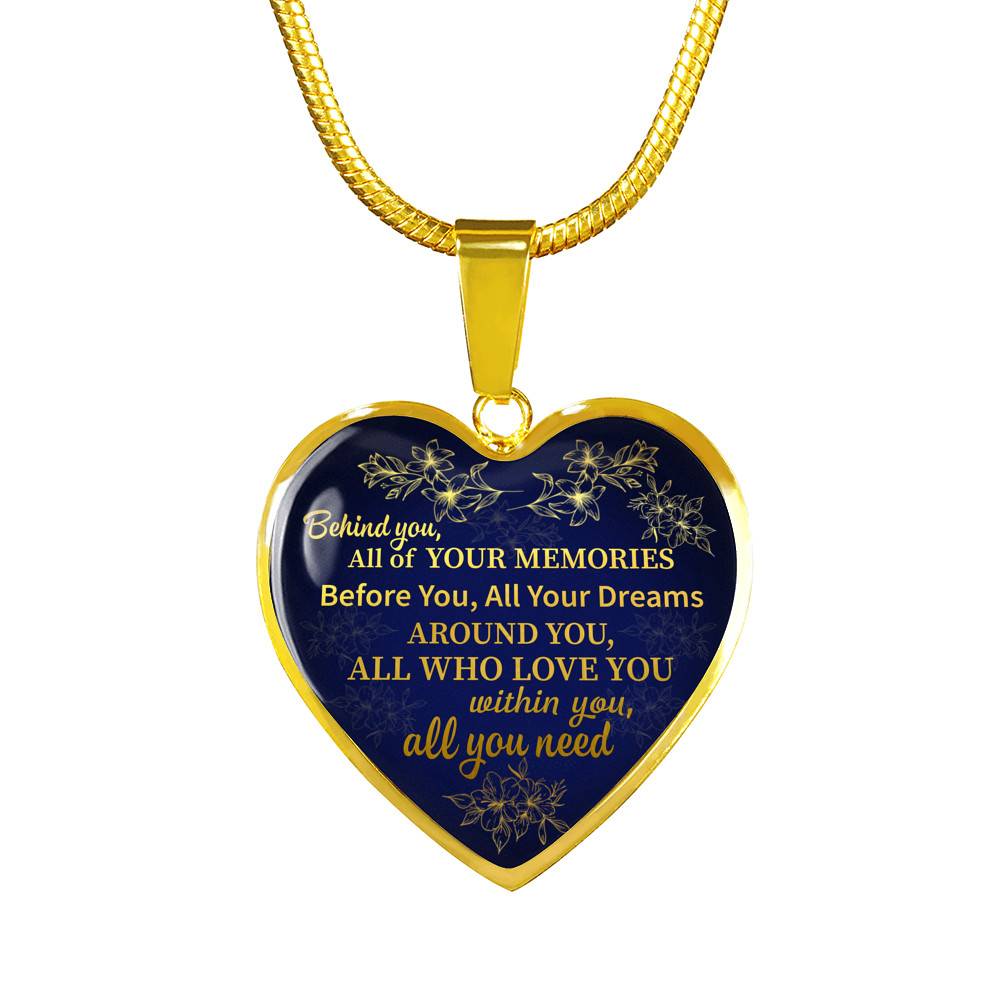Congratulations Behind You All Of Your Memories Graduation Heart Pendant Necklace - Graduation Gift College - Heart Luxury Necklace (Gold Plated) Congratulations Behind You All Of Your Memories Graduation Heart Pendant Necklace - Graduation Gift College - Heart Luxury Necklace (Gold Plated)