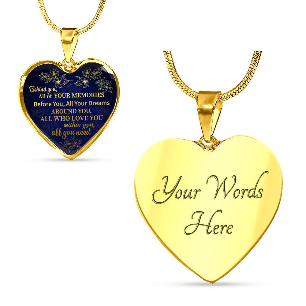 Congratulations Behind You All Of Your Memories Graduation Heart Pendant Necklace - Graduation Gift College - Heart Luxury Necklace (Gold Plated) Congratulations Behind You All Of Your Memories Graduation Heart Pendant Necklace - Graduation Gift College - Heart Luxury Necklace (Gold Plated)