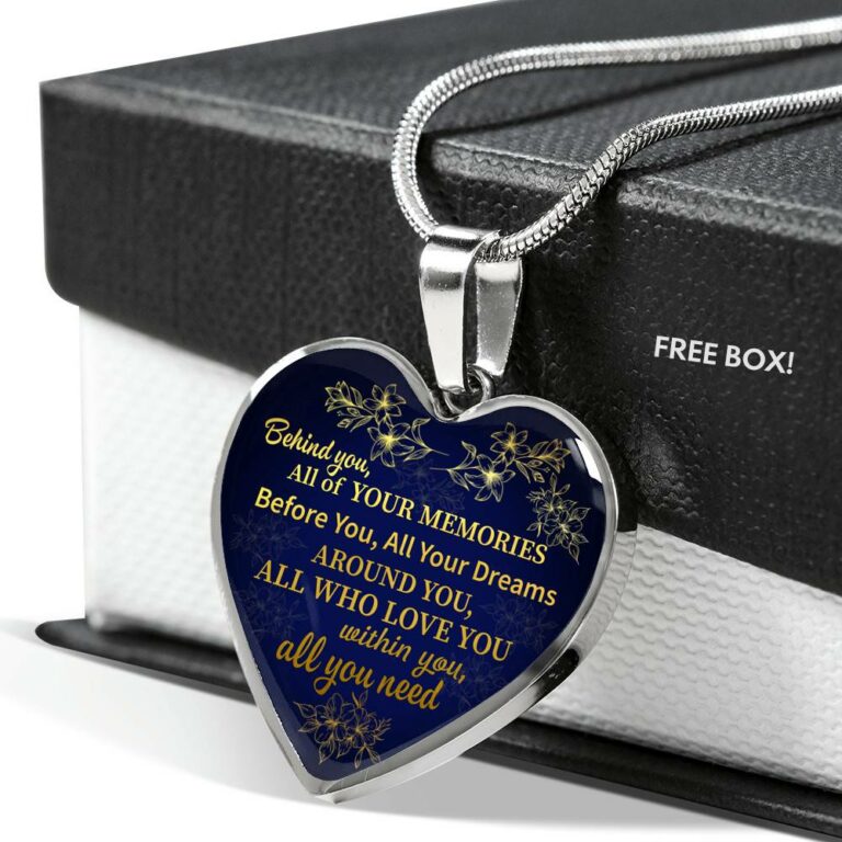 Congratulations Behind You All Of Your Memories Graduation Heart Pendant Necklace - Graduation Gift College - Heart Luxury Necklace (Silver)