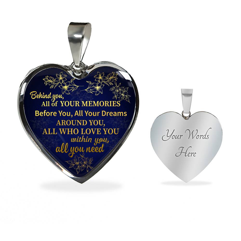 Congratulations Behind You All Of Your Memories Graduation Heart Pendant Necklace - Graduation Gift College - Heart Luxury Necklace (Silver) Congratulations Behind You All Of Your Memories Graduation Heart Pendant Necklace - Graduation Gift College - Heart Luxury Necklace (Silver)
