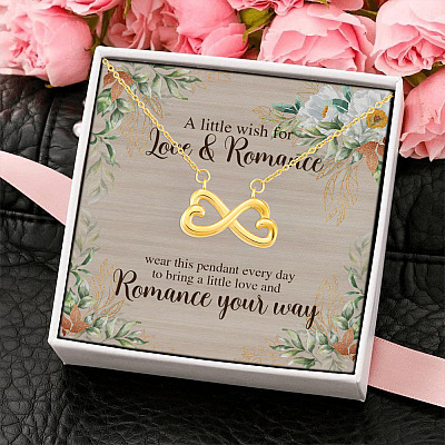 A Little Wish For Love And Romance Infinity Heart Pendant Necklace - Best Friend Necklace For Women