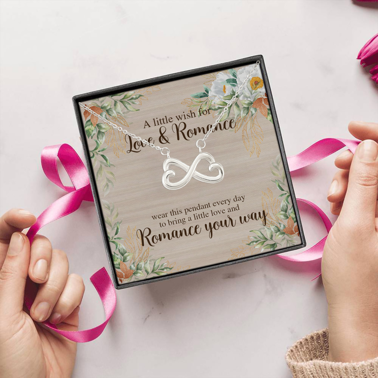 4HP. Love And Romance(3) Infinity Heart Necklace (Silver) 5