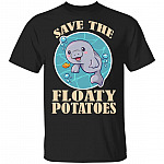 Save The Floaty Potatoes T-Shirt, Black, Unisex T-Shirt
