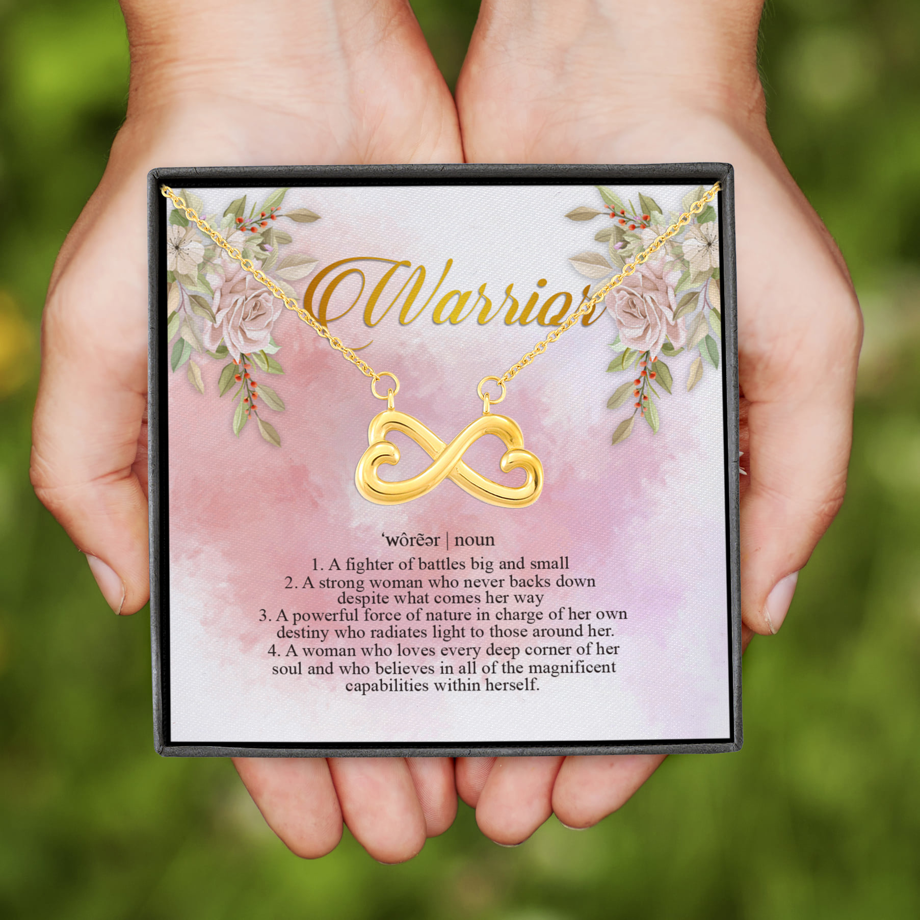 6NH. Warrior Necklace(6) Infinity Heart Necklace (Gold)