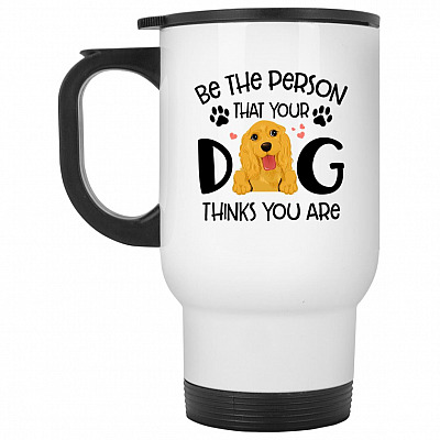 14 oz. White Travel Mug