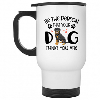 14 oz. White Travel Mug