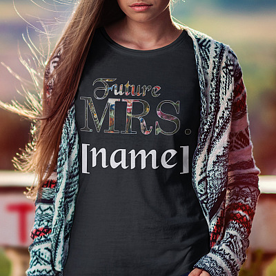 Alternative view of Personalized Future Mrs - Cute Bridal Wedding T-Shirt