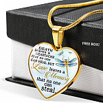 Death Leaves a Heartache in Loving Memory Gifts Remembering Lost Loved Ones Heart Pendant Necklace - Heart Luxury Necklace (Gold Plated)