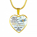 Death Leaves a Heartache in Loving Memory Gifts Remembering Lost Loved Ones Heart Pendant Necklace - Heart Luxury Necklace (Gold Plated)