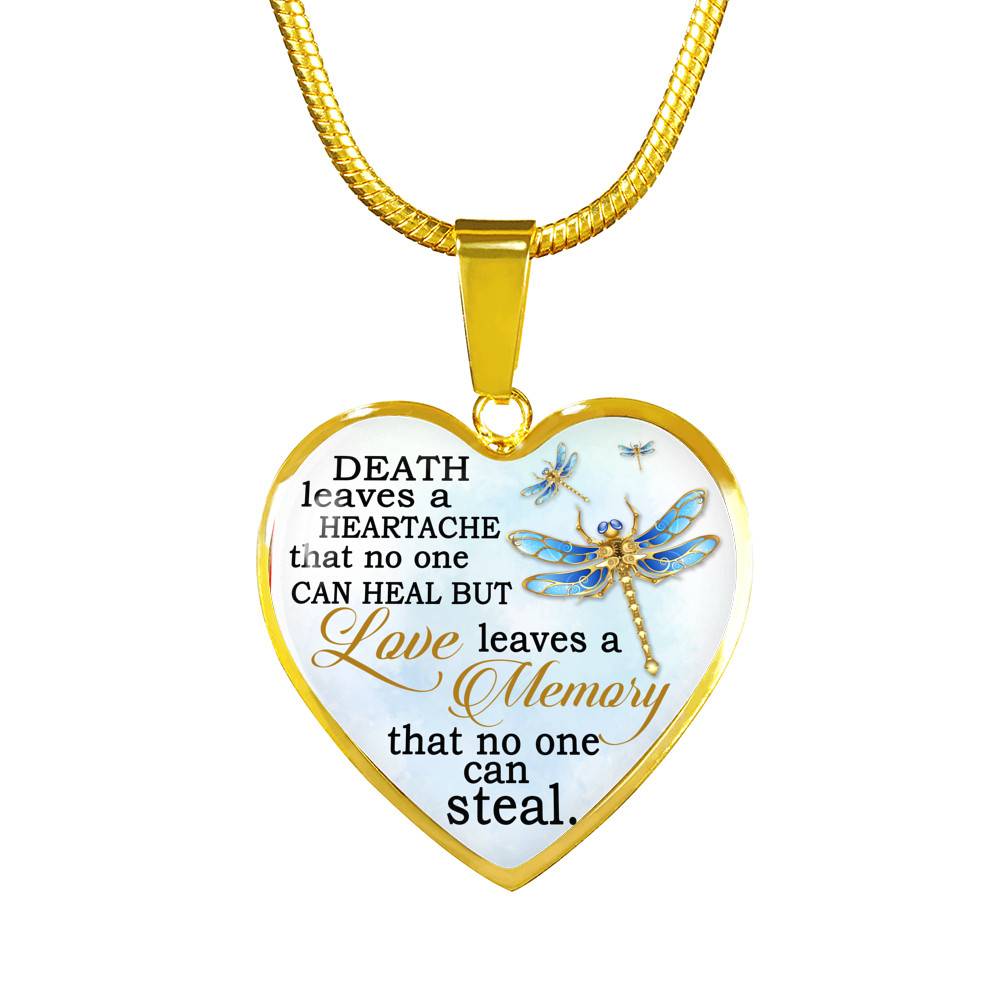 Death Leaves a Heartache in Loving Memory Gifts Remembering Lost Loved Ones Heart Pendant Necklace - Heart Luxury Necklace (Gold Plated) Death Leaves a Heartache in Loving Memory Gifts Remembering Lost Loved Ones Heart Pendant Necklace - Heart Luxury Necklace (Gold Plated)