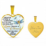 Death Leaves a Heartache in Loving Memory Gifts Remembering Lost Loved Ones Heart Pendant Necklace - Heart Luxury Necklace (Gold Plated)