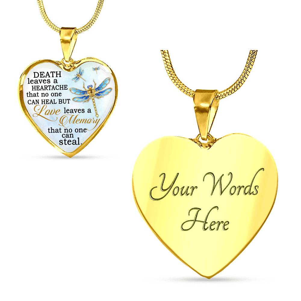 Death Leaves a Heartache in Loving Memory Gifts Remembering Lost Loved Ones Heart Pendant Necklace - Heart Luxury Necklace (Gold Plated) Death Leaves a Heartache in Loving Memory Gifts Remembering Lost Loved Ones Heart Pendant Necklace - Heart Luxury Necklace (Gold Plated)