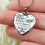 Death Leaves a Heartache in Loving Memory Gifts Remembering Lost Loved Ones Heart Pendant Necklace - Heart Luxury Necklace (Silver)