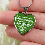 Irish Laughter Fill Your Heart with Joy and Gladness Irish Blessing Gift Heart Pendant Necklace - Heart Luxury Necklace (Silver)