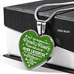 Irish Laughter Fill Your Heart with Joy and Gladness Irish Blessing Gift Heart Pendant Necklace - Heart Luxury Necklace (Silver)